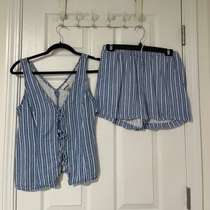 target a new day blue striped linen set